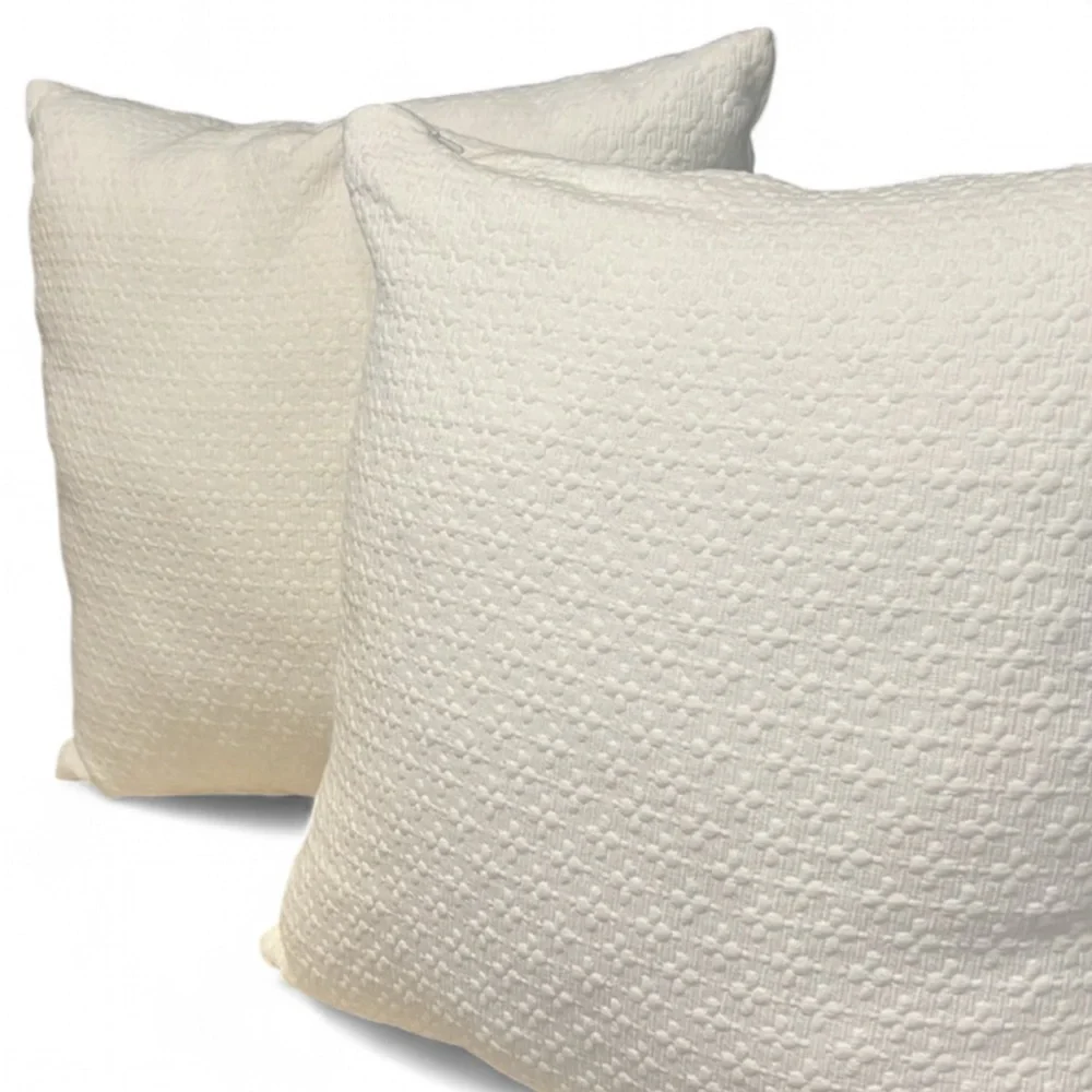 Charter Club White Textured Throw Pillow 18x18